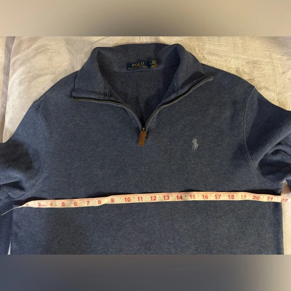 Polo Ralph Lauren Men’s 1/4 Zip Mock Neck Pullover Sweater Blue Size M - Picture 8 of 8